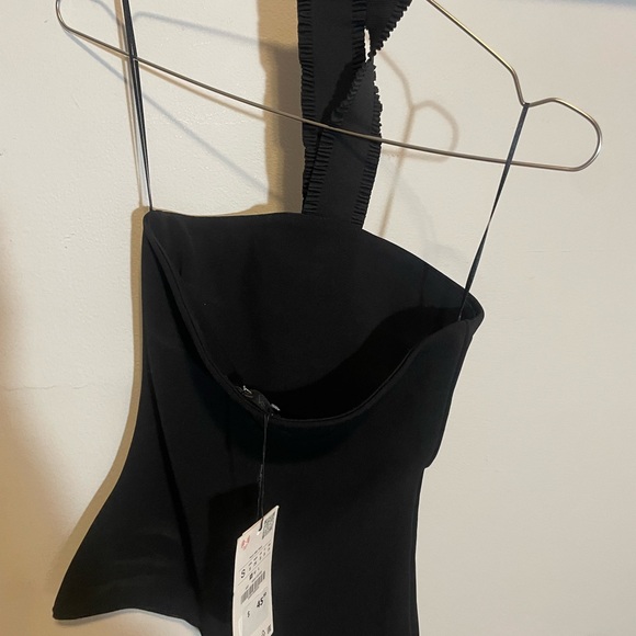 Zara Black Halter Top with Gold Buttons - Picture 5 of 7